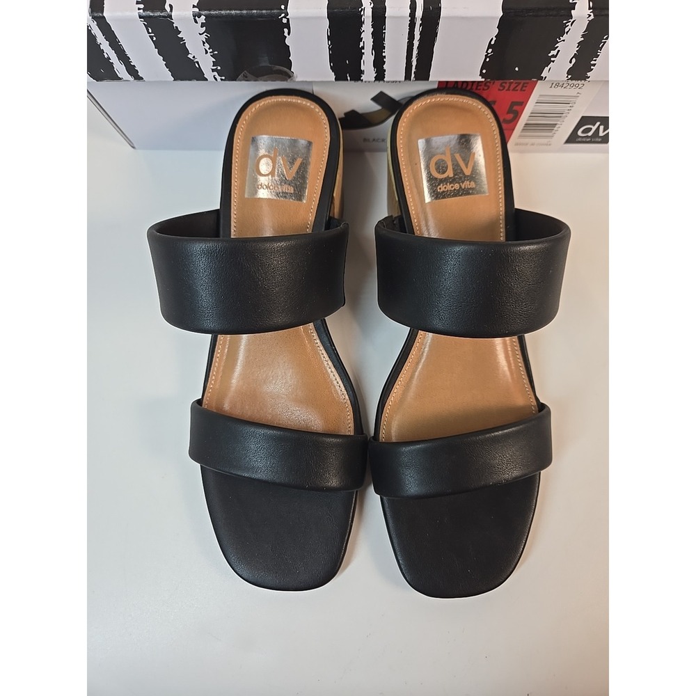 DV by Dolce Vita Ladies' Size‎ 6.5 Sharona Heel Strap Sandal Black NIB - Picture 5 of 7